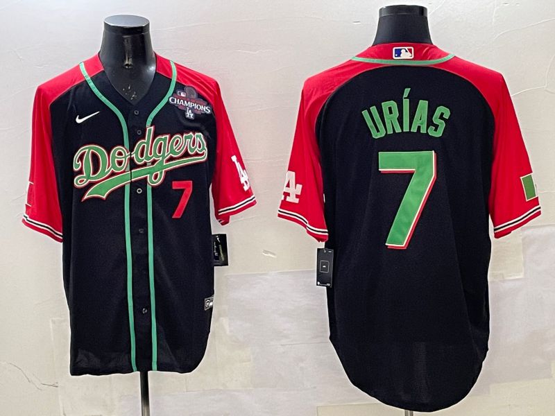 Men Los Angeles Dodgers #7 Urias Black red Game 2025 Nike MLB Jersey style 3201->los angeles dodgers->MLB Jersey